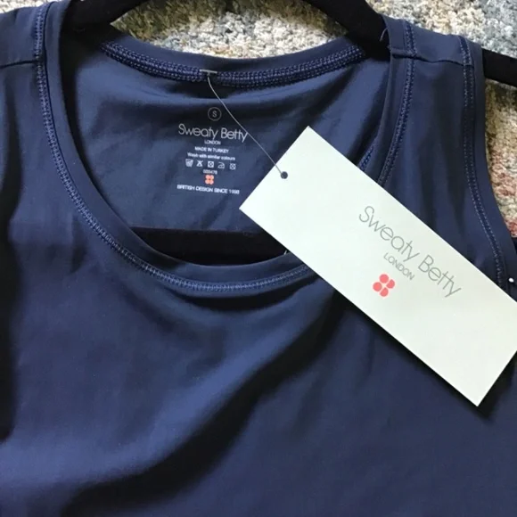 NWT Sweaty Betty explorer Ace dress high low ruffle bottom Navy Blue Small - Picture 3 of 3